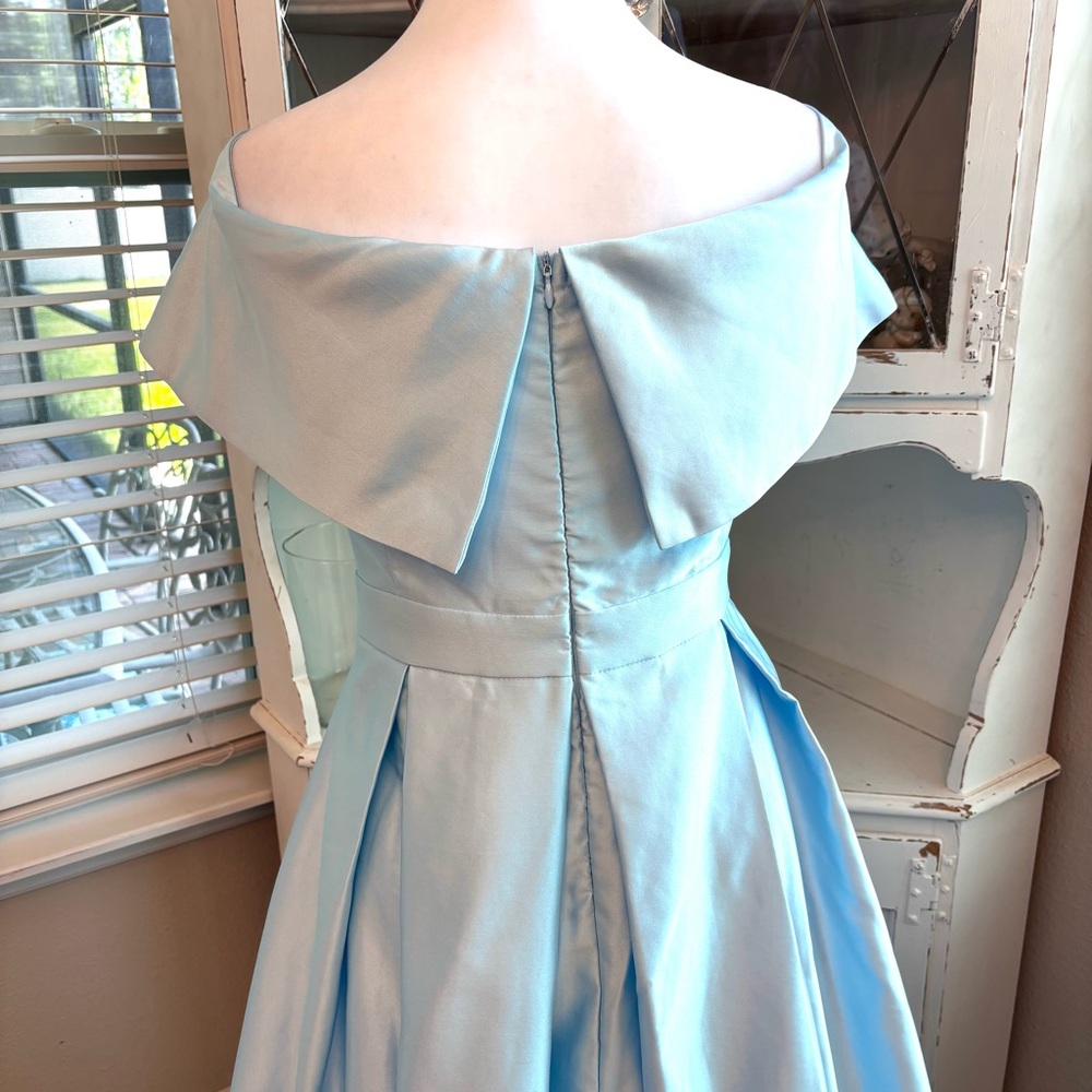 NEW, Pastel Blue Dress, Baby Blue Satin Dress, Rhinestone, NWOT, Size: 1XL/16 - Picture 5 of 10